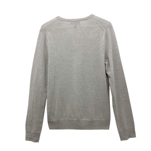 Express Men's Merino Wool Sweater Size S NWT V-Neck Oatmeal Extra Fine Wool - Picture 3 of 16